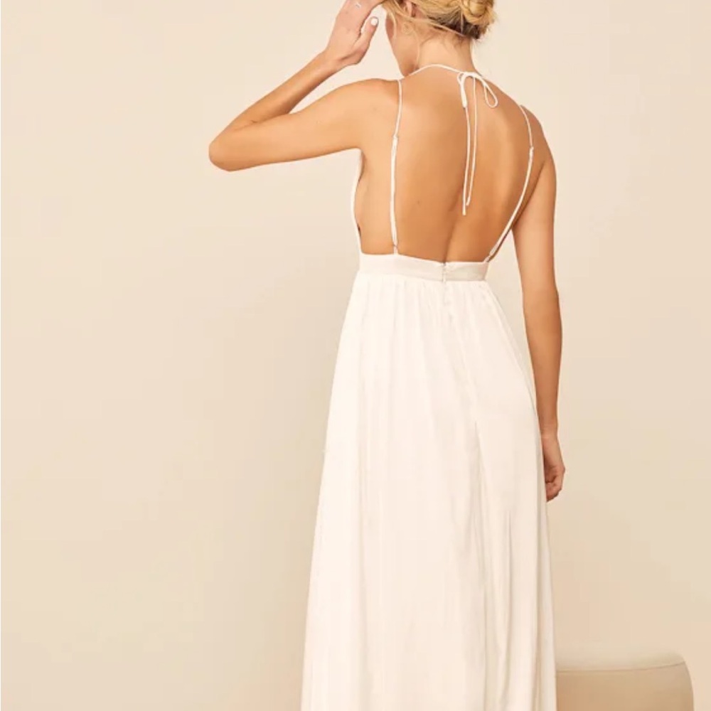 Lulus Elegant real love White satin Sleeveless Maxi Dress size S - Picture 2 of 16